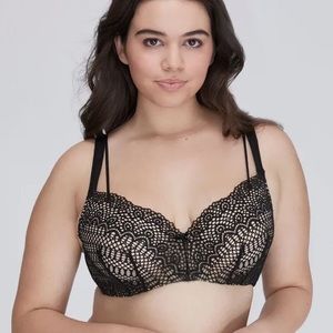 Lane Bryant / Cacique Modern Linear Lace Bra 36DDD